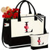 2pcs Tote Bag And Makeup Bag Set With Zip Closure Perfect For Daily Commute And Vacation Travel Use - Total Trends Fusion