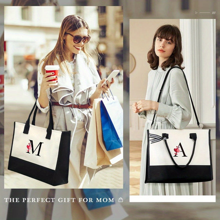 2pcs Tote Bag And Makeup Bag Set With Zip Closure Perfect For Daily Commute And Vacation Travel Use - Total Trends Fusion