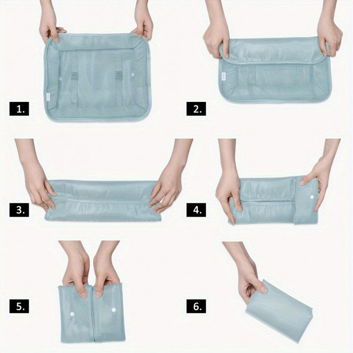 7 Pieces Travel Luggage Packing Storage Box Set, With Wash Bag, Clothing Assorted Storage Bags
