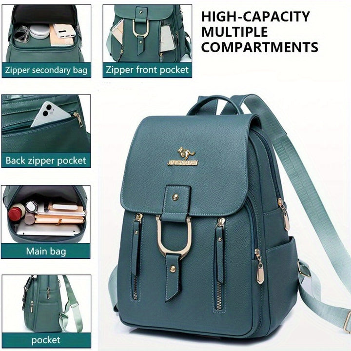 Large Capacity Travel Backpack For Women, Multiple Pockets Casual Backpack, Fashion Solid Color Zipper Backpacks - Total Trends Fusion