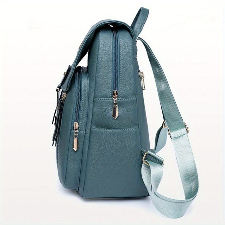Large Capacity Travel Backpack For Women, Multiple Pockets Casual Backpack, Fashion Solid Color Zipper Backpacks - Total Trends Fusion