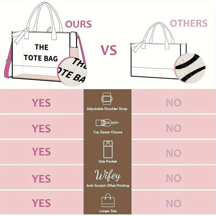 Gifts for Women - Initial Canvas Tote Bag with Makeup Bag, Personalized Monogrammed Gift Tote with Strap, Reusable Grocery Bags, Gifts for Mom Sister Friends Teachers Letter A