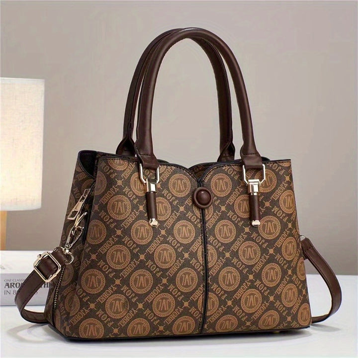 3-Piece Set PVC Women's Tote Bag And Wallets, Checkered Print, Fashion Shoulder Bag With Small Handheld Purses - Total Trends Fusion