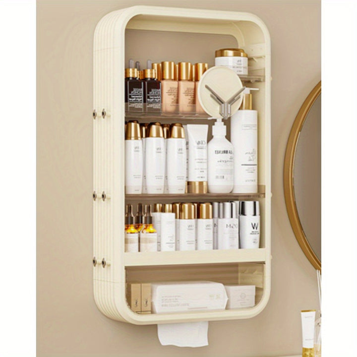 5 Tier Makeup Organizer for Vanity High-Capacity Bathroom Counter Organizer Perfume Organizers Hangable Cosmetic Organizer Display Cabinet Skincare Storage Rack-Transparent