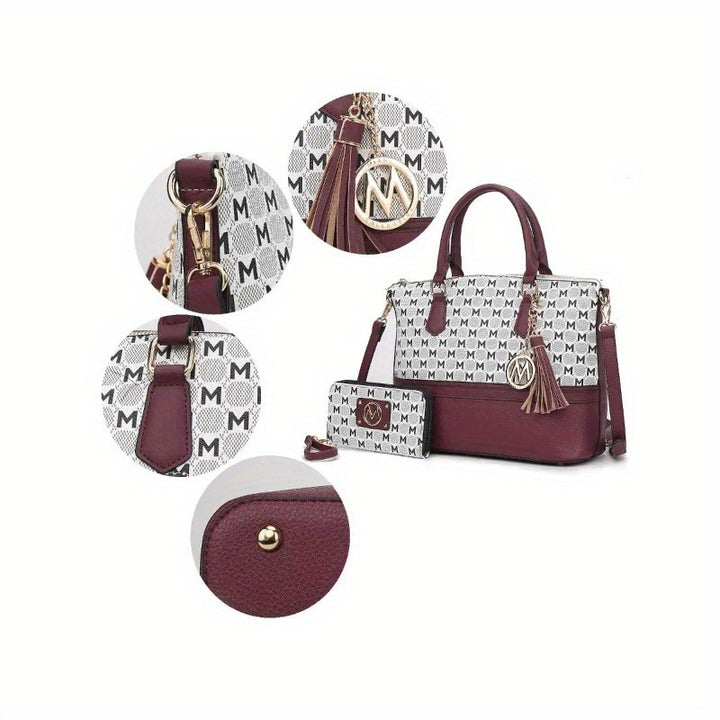 MKF Collection Saylor Circular Print Women Tote Bag & Wristlet Wallet by Mia k - Total Trends Fusion