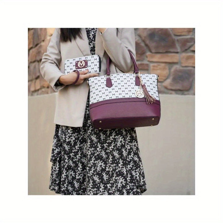 MKF Collection Saylor Circular Print Women Tote Bag & Wristlet Wallet by Mia k - Total Trends Fusion