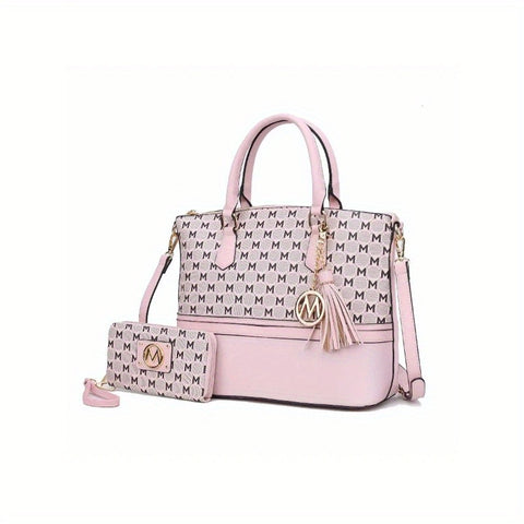 MKF Collection Saylor Circular Print Women Tote Bag & Wristlet Wallet by Mia k - Total Trends Fusion