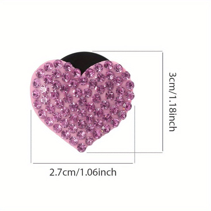 2PCS Crystal Diamond Car Air Vent Clip, Bling Heart Charms Crystal Car Air Vent Clip Car Freshening Diffuser, Bling Car Accessories for Women and Girls (Pink) - Total Trends Fusion