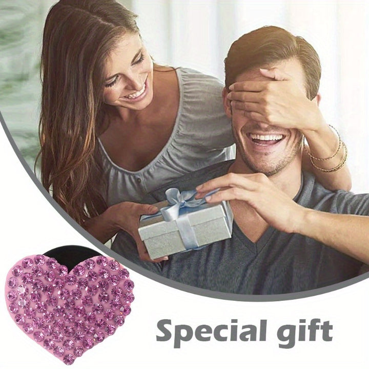2PCS Crystal Diamond Car Air Vent Clip, Bling Heart Charms Crystal Car Air Vent Clip Car Freshening Diffuser, Bling Car Accessories for Women and Girls (Pink) - Total Trends Fusion