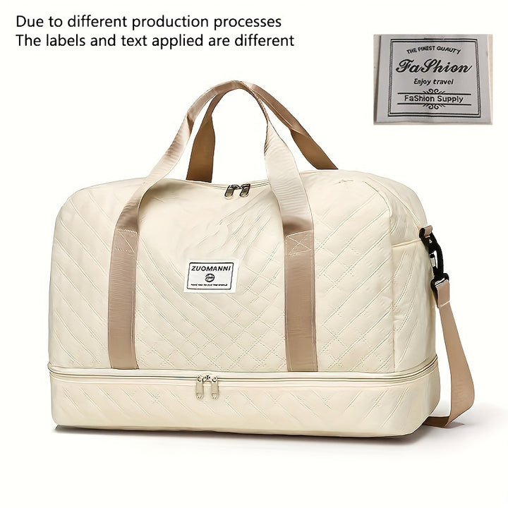 Trendy and trendy travel bag, stylish and durable, multi-functional portable travel bag, dry and wet separation, shoe compartment storage, versatile for gym and yoga classes - Total Trends Fusion