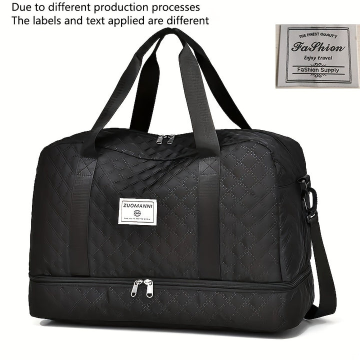 Trendy and trendy travel bag, stylish and durable, multi-functional portable travel bag, dry and wet separation, shoe compartment storage, versatile for gym and yoga classes