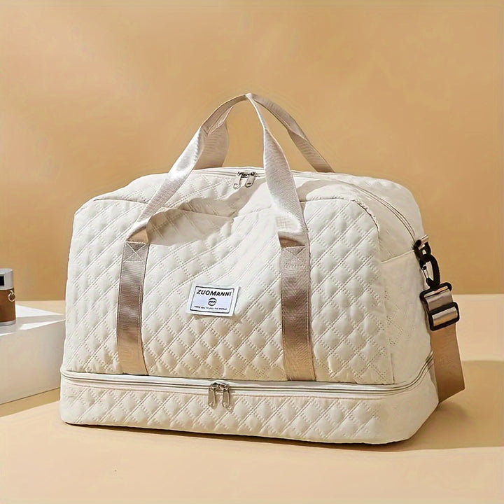 Trendy and trendy travel bag, stylish and durable, multi-functional portable travel bag, dry and wet separation, shoe compartment storage, versatile for gym and yoga classes