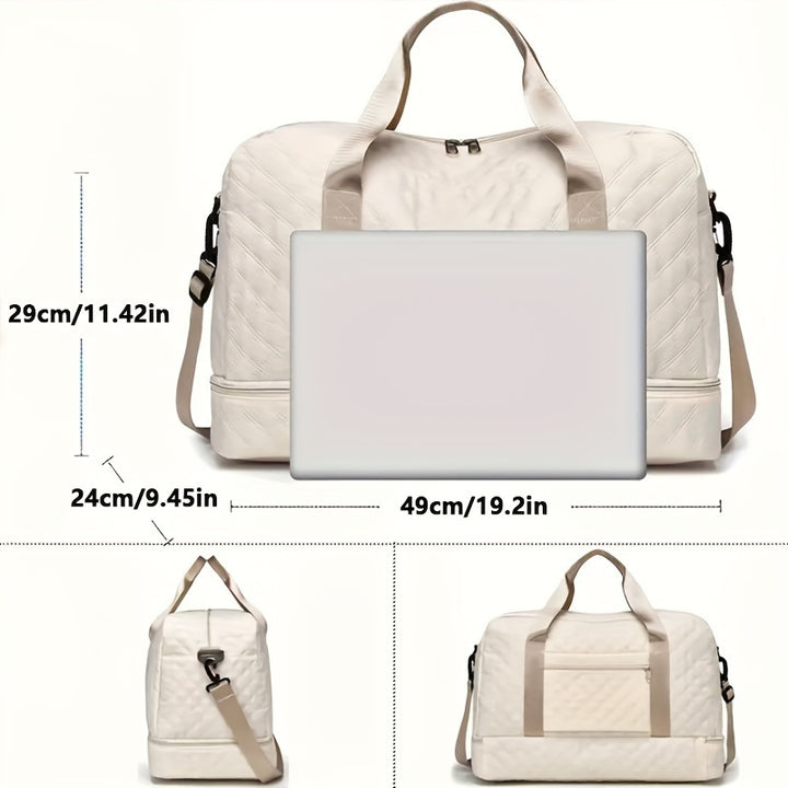 Trendy and trendy travel bag, stylish and durable, multi-functional portable travel bag, dry and wet separation, shoe compartment storage, versatile for gym and yoga classes