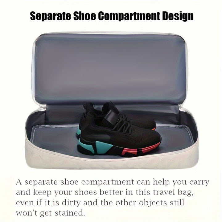 Trendy and trendy travel bag, stylish and durable, multi-functional portable travel bag, dry and wet separation, shoe compartment storage, versatile for gym and yoga classes
