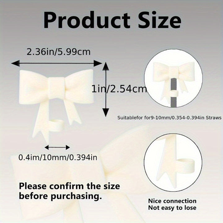 3-Pack Bow-Shaped Silicone Straw Topper Covers, Compatible with 30 & 40 oz Tumbler Lids, Reusable Sip Cup Lid Accessories for 0.4 Inch/10mm Straws - Total Trends Fusion