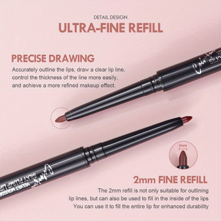 12pcs/ set Matte Lip Liner Pencil Set Waterproof Long Lasting Smooth Natural Lipliner Pen Makeup Cosmetic Tools Kit - Total Trends Fusion