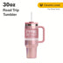 30 oz Ceramic Lined Road Trip Tumbler - Leak-Resistant Straw Lid, Dust-Resistant, Glittery, Insulated, and Perfect for On-The-Go Beverages - Total Trends Fusion