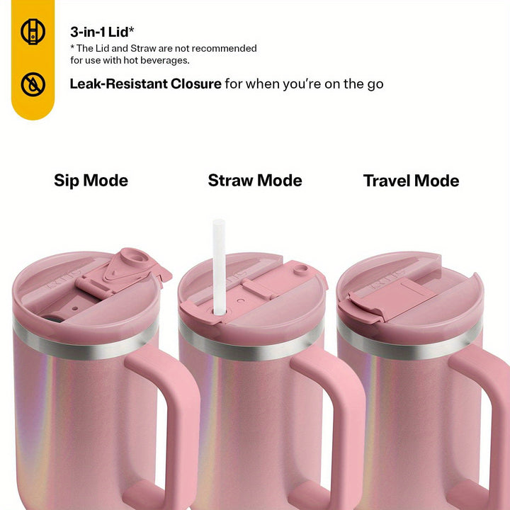 30 oz Ceramic Lined Road Trip Tumbler - Leak-Resistant Straw Lid, Dust-Resistant, Glittery, Insulated, and Perfect for On-The-Go Beverages - Total Trends Fusion