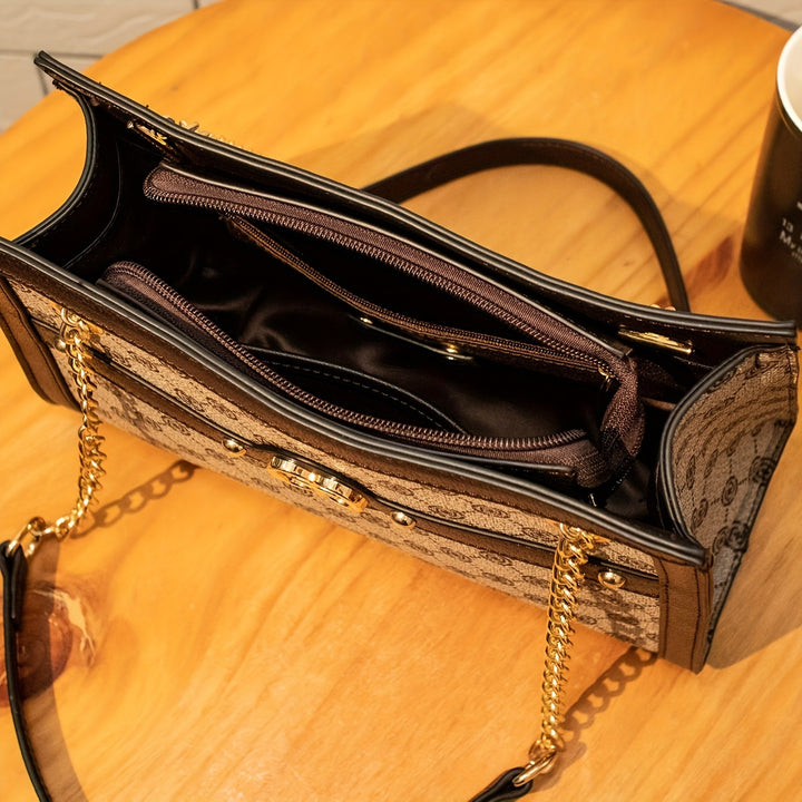 Retro printed shoulder bags, women’s chain handbags, classic luxury crossbody bags