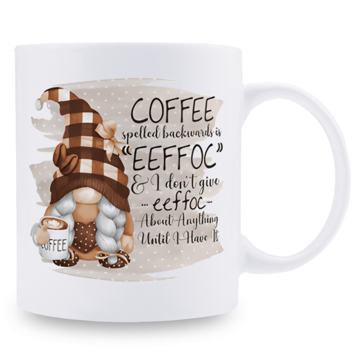 1pc, 3A grade, Gnome Coffee Mug, Pour Spelt Coffee Eeffoc 11oz Ceramic Mug Water Cup, Gift Mug, Decorative Mug, Ideal Birthday and Holiday Gift, Summer Drinkware, Great for Office/ Home Life/ Party Gift