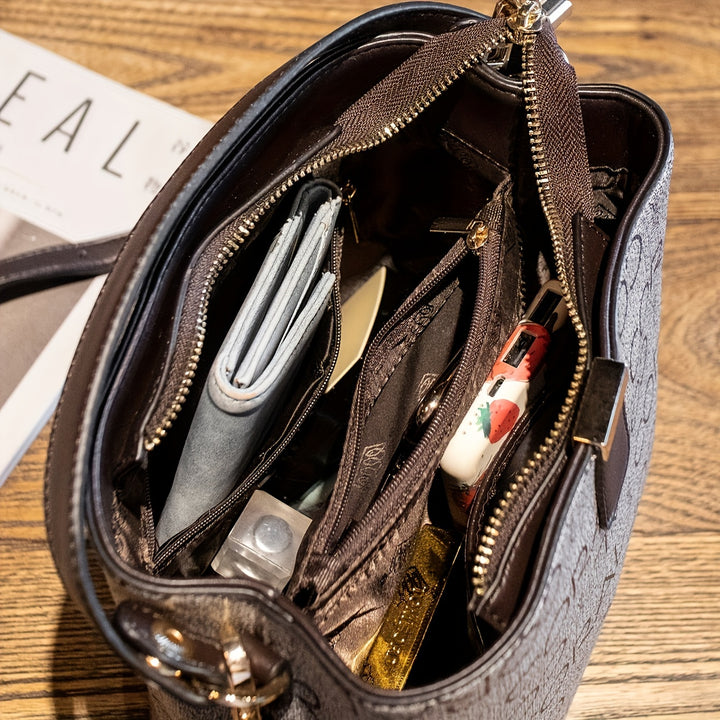 Large capacity bucket bag versatile single shoulder women's crossbody bag casual fashion handbag - Total Trends Fusion