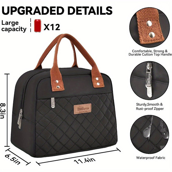 HOMESPON Insulated Lunch Bag for Women Men Adults Lunch Tote with Front Pocket Lunch Box Container Cooler Bag for Work Picnic