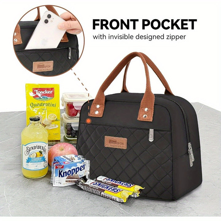 HOMESPON Insulated Lunch Bag for Women Men Adults Lunch Tote with Front Pocket Lunch Box Container Cooler Bag for Work Picnic