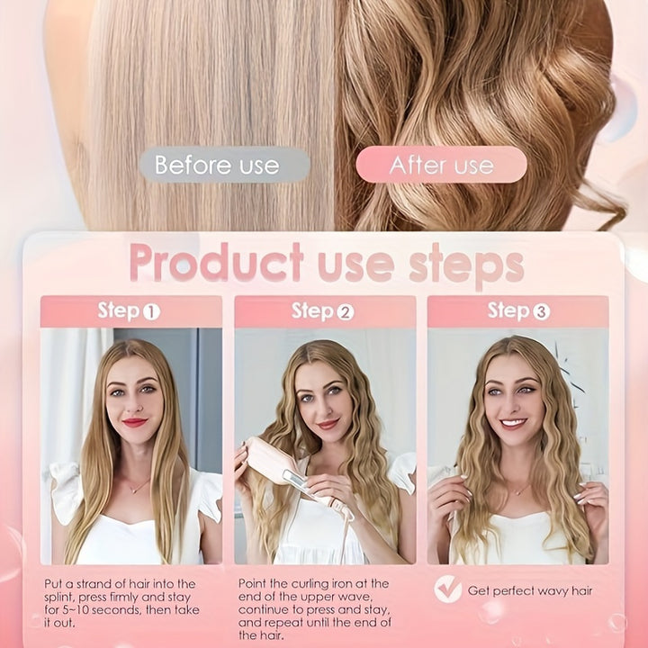 [Fast Arrival] Multi-Style Fleece Roll Curlers - Curling Tongs for Beach Waves, Deep Waves, French Omelet, M-Shaped, U-Shaped Curls - Perfect Women's Gift for Mother's Day and Everyday Use - Total Trends Fusion