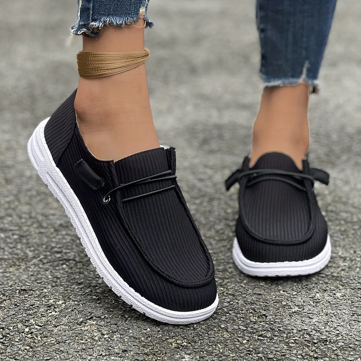 Stylish Women's Solid Color Low-Top Sneakers- Skateboarding Shoes with Durable, Non-Slip, and Breathable Design for Lazy Casual Daily Wear and Outdoor Activities - Total Trends Fusion