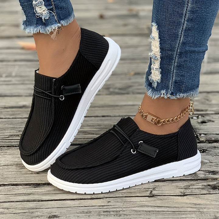 Stylish Women's Solid Color Low-Top Sneakers- Skateboarding Shoes with Durable, Non-Slip, and Breathable Design for Lazy Casual Daily Wear and Outdoor Activities - Total Trends Fusion