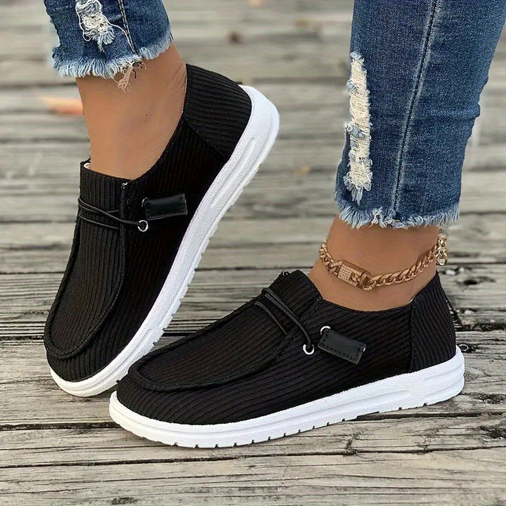 Stylish Women's Solid Color Low-Top Sneakers- Skateboarding Shoes with Durable, Non-Slip, and Breathable Design for Lazy Casual Daily Wear and Outdoor Activities - Total Trends Fusion