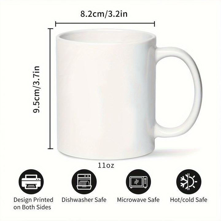 1pc Cozy Gnome 11oz Ceramic Coffee Mug - "I'll Start Working on Coffee Does" Design
