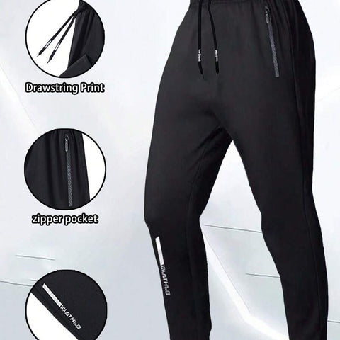 men’s breathable sports joggers with drawstring waist
