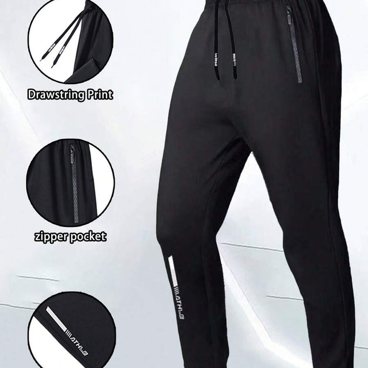 men’s breathable sports joggers with drawstring waist