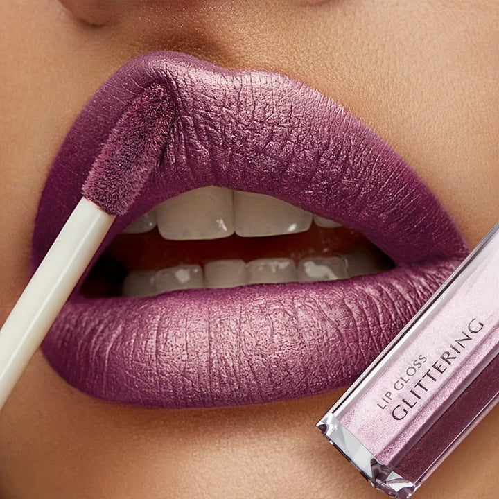 18-Shade Sparkling Glitter Lip Gloss Set - Waterproof, Long-Lasting Matte Finish in Berry, Purple, Red & Green Shades - Perfect for Stage Performances, Valentine's Day Gifts & Halloween Makeup
