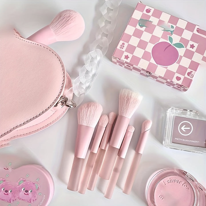 Portable Travel Supplies Mini makeup brush set, Loose Powder Brush Contour Brush Eyeshadow Brush Eyebrow Brush Concealer Brush Kit, Professional Makeup Brushes Essential Cosmetics Ideal Gift