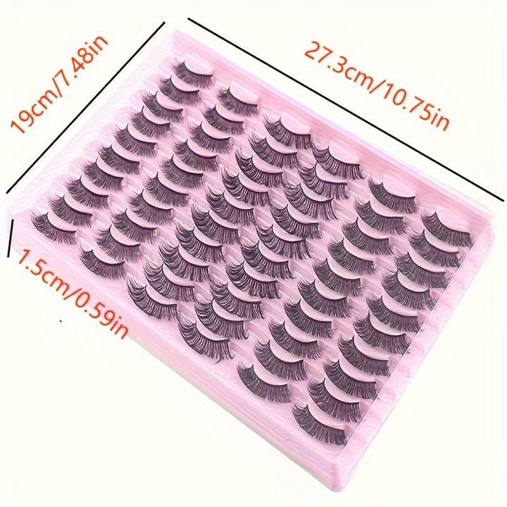30 Pairs of Luxurious Wispy Lashes - Natural 3D/4D Volume, Fluffy, Soft, Lightweight, Reusable, Easy to Apply Fake Eyelashes Pack for Makeup - Synthetic, 8mm-14mm Length, Versatile 3 Styles - Total Trends Fusion