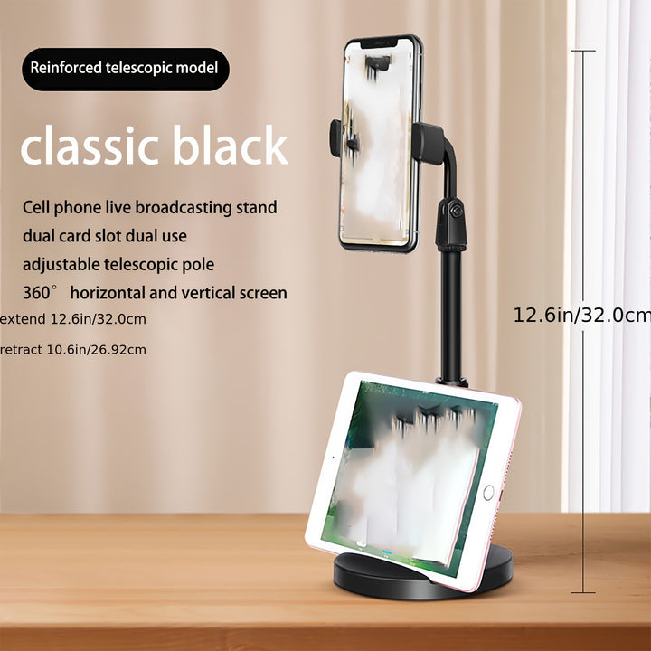 Multi-functional Desktop Stand Slot Cell Phone Holder Strong Load-bearing Capacity Telescopic Height 360° Rotation - Total Trends Fusion