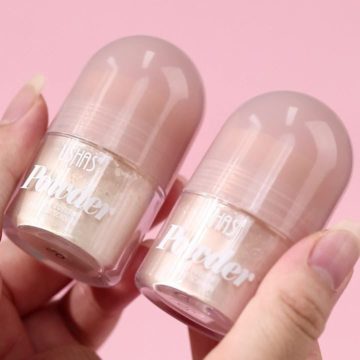 Ushas Long-Lasting Loose Powder With Mushroom Head - Oil Control, Whitening, Waterproof & Sweatproof