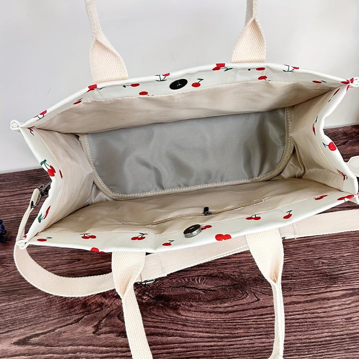 Women's Nylon Material Tote Bag With Multiple Compartments, Versatile And Practical Handbag - Total Trends Fusion