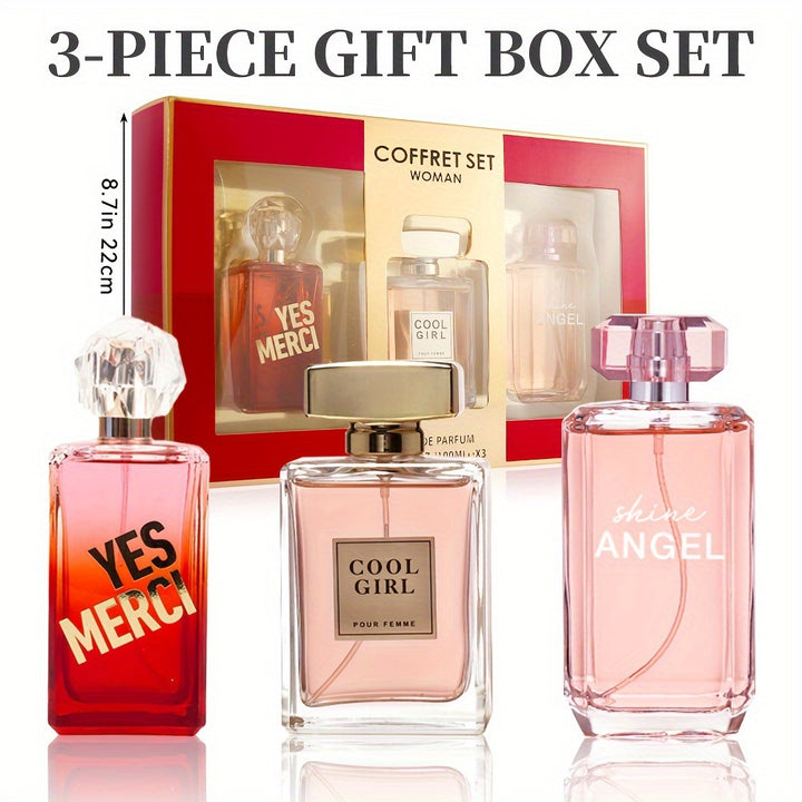 "3-Piece Eau De Parfum Gift Set | 3.4 Fl Oz Long-Lasting Fragrance for Holidays & Parties"