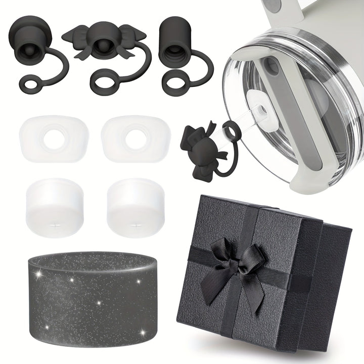 Spill Stoppers Set For Stanley Cup Accessories 8PCS With Gift Box, 3 Silicone Straw Cover Caps, 4 Leak Stoppers, 1 Boot For Stanley Accessories 40oz 30oz Tumbler, Birthday Gifts For Girls Women Mom - Total Trends Fusion