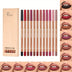 12pcs Matte Nude Lip Liner Pencil Set - Smooth, Easy to Apply, Long Lasting, Waterproof, Lip Outline Makeup Pen with Precise Tip - Total Trends Fusion