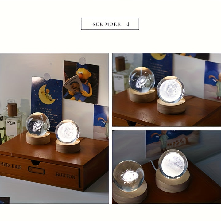 Creative 3D Solar Galaxy, Milky Way Interior, Carved Luminous Crystal Ball, Night Light, Senior Gifts, Graduation Season, Birthday Gifts, Girlfriends, Objects, Teachers, Classmates, Halloween, Christmas, Valentine's Day