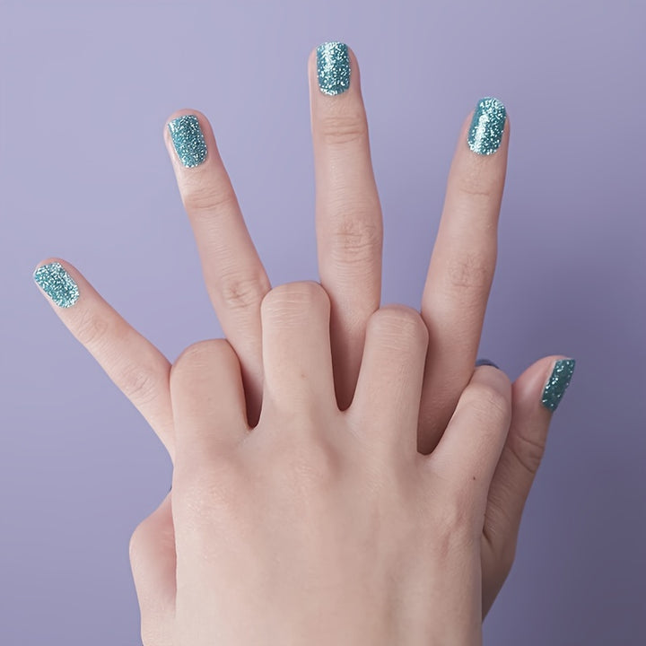 Semi Cured Gel Nail Strips, 20 Pcs Gel Nail Stikers, Gel Nail Wraps Semi Cured, Salon-Quality, 2 Weeks Long Lasting - Total Trends Fusion