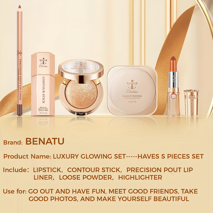 Glamour Beauty Essentials: Flawless Everyday Makeup Complete 5-piece Set -Ideal Gift For Women for Halloween - Total Trends Fusion