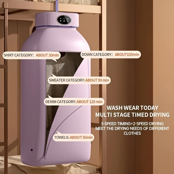 Portable Clothes Dryer, Mini Dryer Machine With Timing Function Equipped - Compact And Convenient Drying Solution For Apartment, Dorm, RV - Quick And Easy To Use Compact Dryer Machine With Dryer Bag For Delicate Garments - Total Trends Fusion