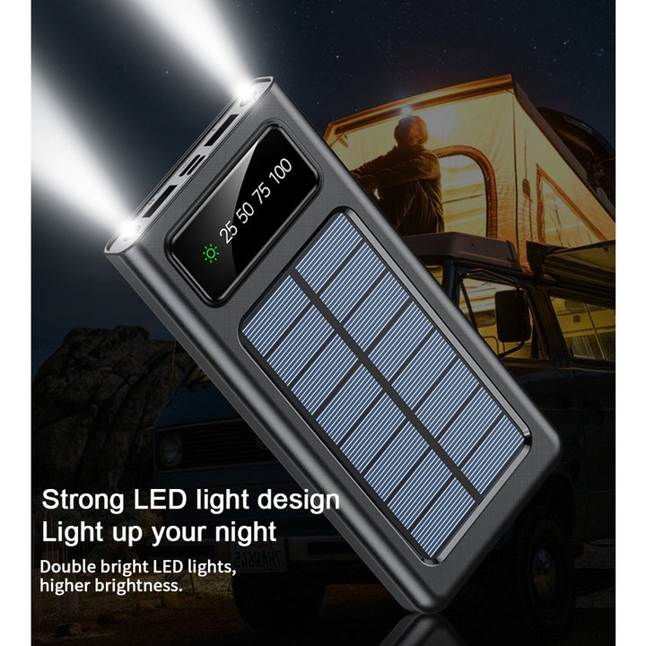 2024 Super 10000mAh USB Portable Solar Power Bank External Battery Charger For Cell Phone, Solar Mobile Power, Mobile Power, Portable Charger For All Devices - Long Lasting, Travel Camping, LED Flashlight - Total Trends Fusion
