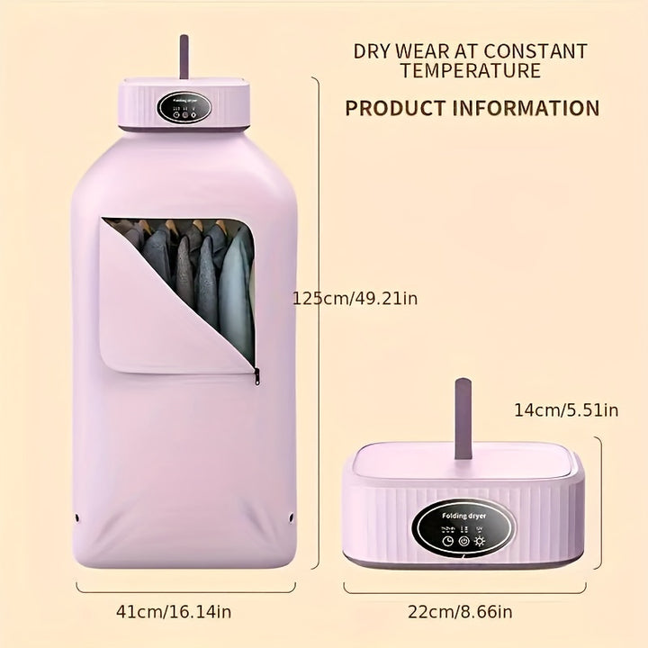 Portable Clothes Dryer, Mini Dryer Machine With Timing Function Equipped - Compact And Convenient Drying Solution For Apartment, Dorm, RV - Quick And Easy To Use Compact Dryer Machine With Dryer Bag For Delicate Garments - Total Trends Fusion