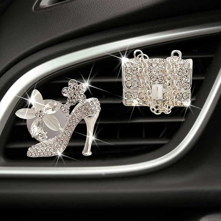 18-Pack Elephant Heart Air Vent Clips – Bling Car Air Fresheners with Crystal Rhinestones for Cute Auto Interior Decor - Total Trends Fusion
